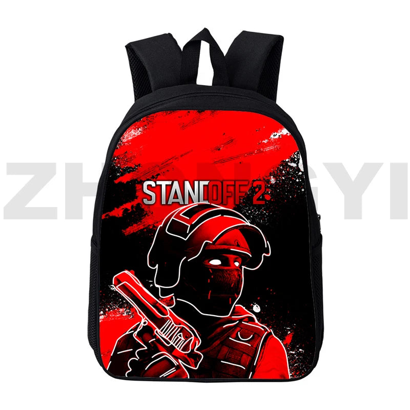 3D Cartoon Print Standoff 2 Backpack Waterproof Canvas Laptop Bag