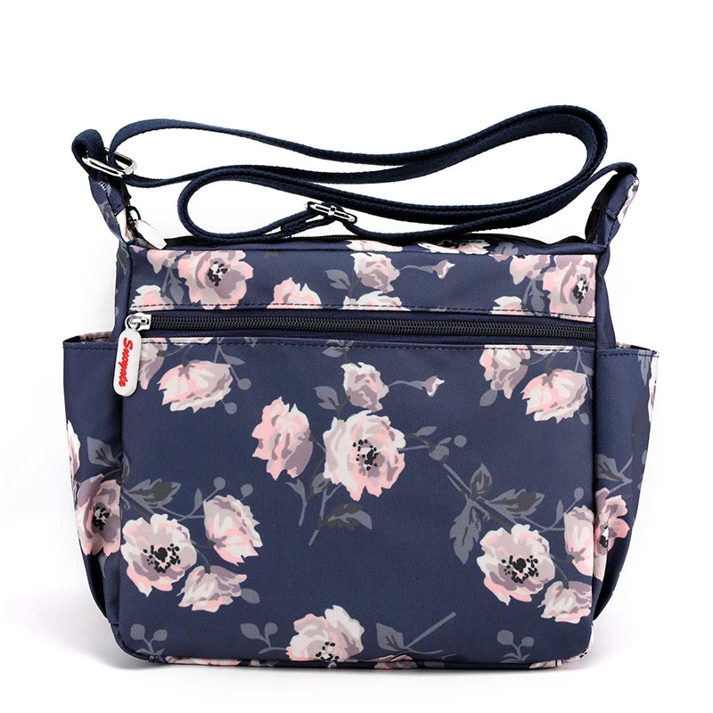 Classic Lady Flower Shoulder Bags for Women Rural Style Cloth Messenger Bags