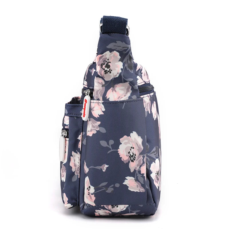 Classic Lady Flower Shoulder Bags for Women Rural Style Cloth Messenger Bags