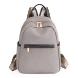 Classic Women's Leather Backpack Schoolbag Solid Color Shoulder Bag