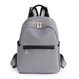 Classic Women's Leather Backpack Schoolbag Solid Color Shoulder Bag