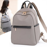 Classic Women's Leather Backpack Schoolbag Solid Color Shoulder Bag