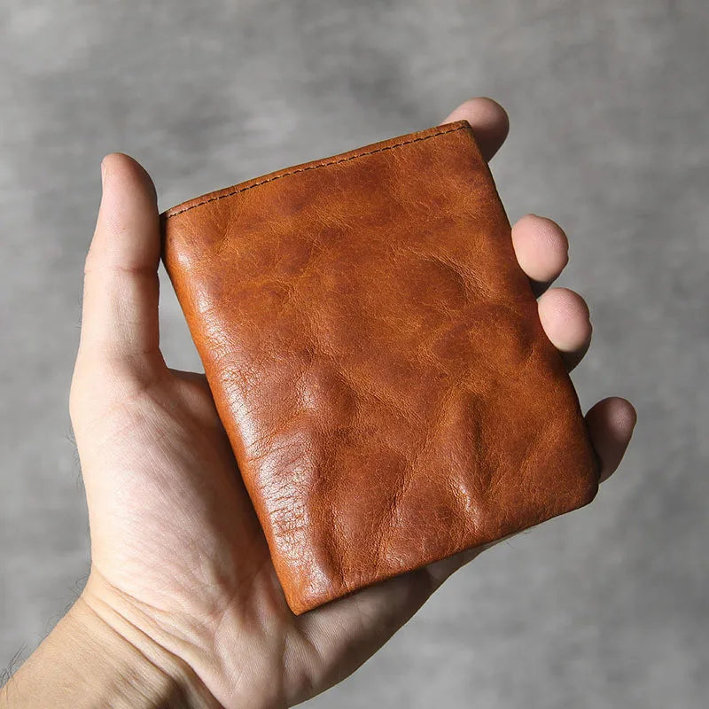 Classic Leather Wallet Vintage Style Men Wallet Multi-function Document Bag
