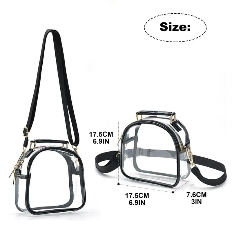 Clear Crossbody Shoulder Bag for Women Handbag Sports Work Travel Workout