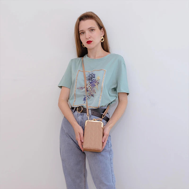 Small Shoulder Phone Bag Diamond Lattice Crossbody Handbag Purse