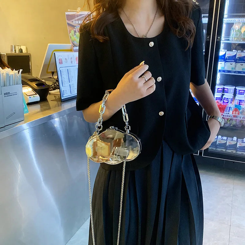 Cloud Shape Plastic Box Chain Purses for Women Small Crossbody Bag