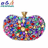 Crystal Floral Clutch Chain Evening Bag Diamond Wedding Shoulder Wallet Purse