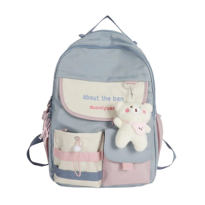 College Style Schoolbag with Many Pockets Waterproof Laptop Backpack