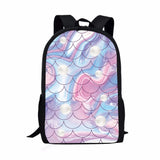Colorful Beach Theme Fishtail Print Kids Schoolbag