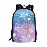Colorful Beach Theme Fishtail Print Kids Schoolbag