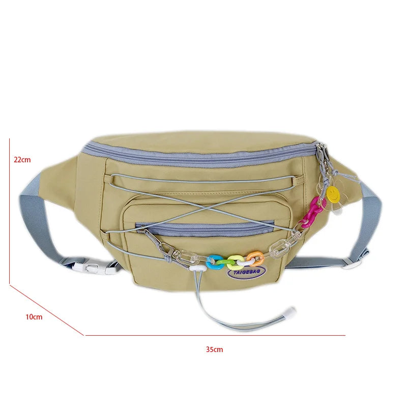 Colorful Chain Waist Bag Waterproof Nylon Fanny Pack