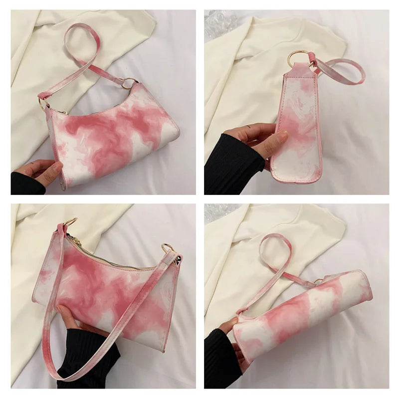 Colorful Women's Shoulder Bag Casual Pu Leather Underarm Bags