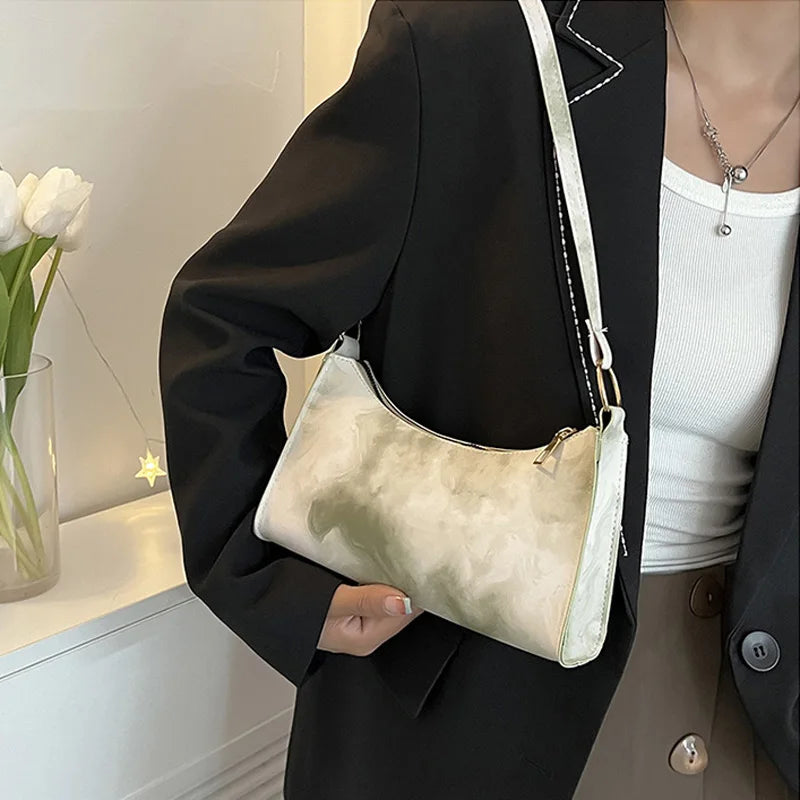 Colorful Women's Shoulder Bag Casual Pu Leather Underarm Bags