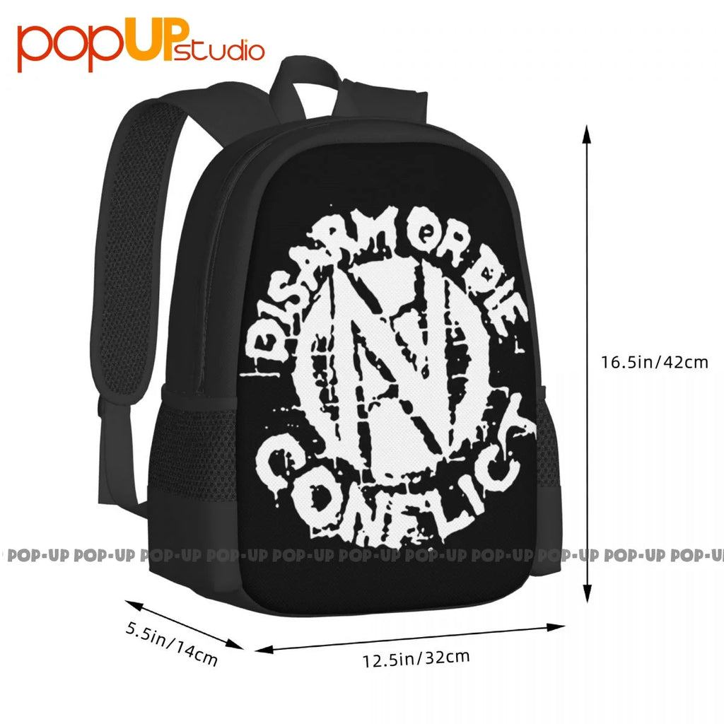 Anarcho Disarm Or Die Backpack Large Capacity