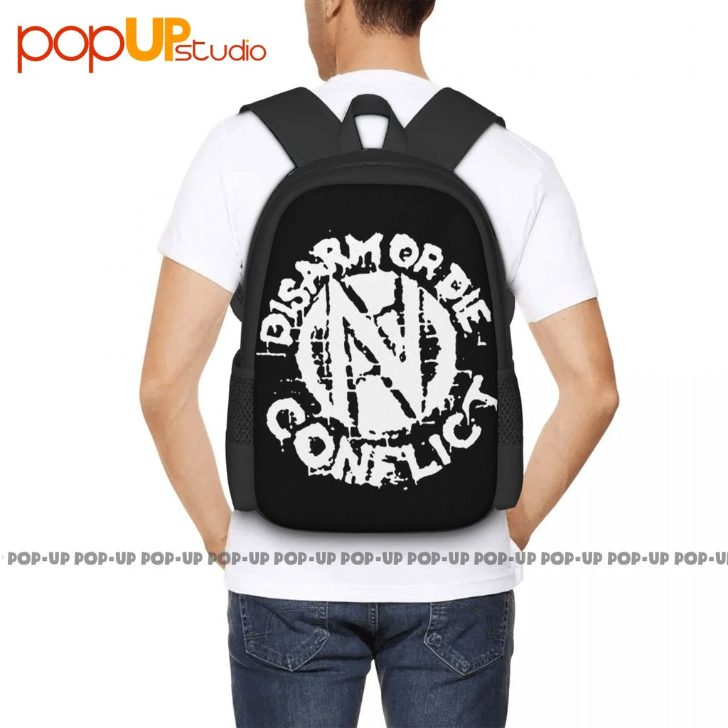 Anarcho Disarm Or Die Backpack Large Capacity