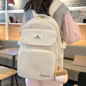 Casual Women Backpack Solid Schoolbag Waterproof Nylon Teenage Girls Travel Bag