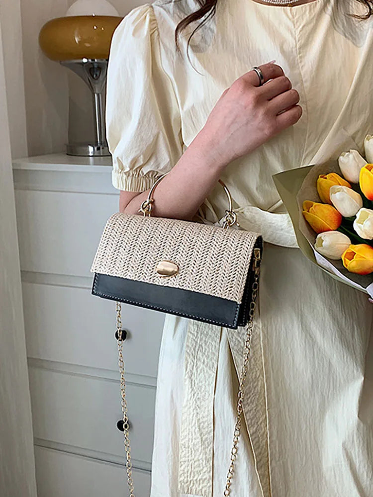 Straw Flap Women's Crossbody Bag Beach Shoulder Small Handbag