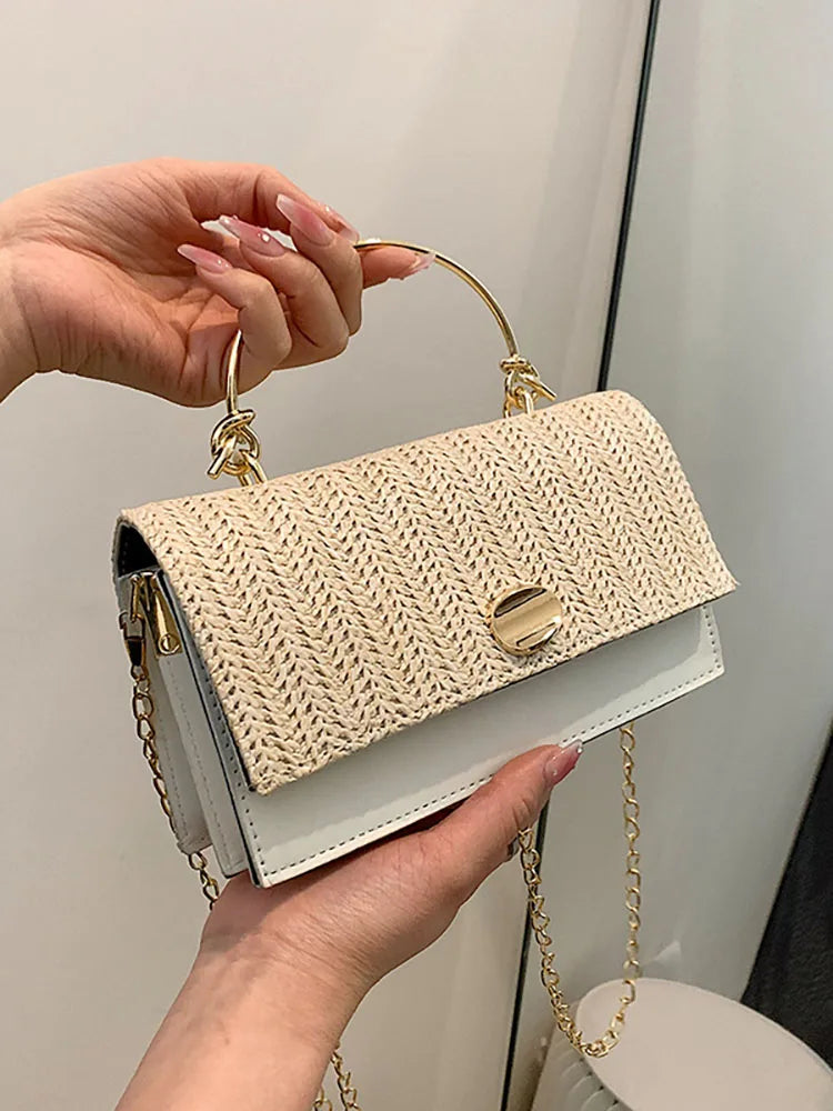 Straw Flap Women's Crossbody Bag Beach Shoulder Small Handbag