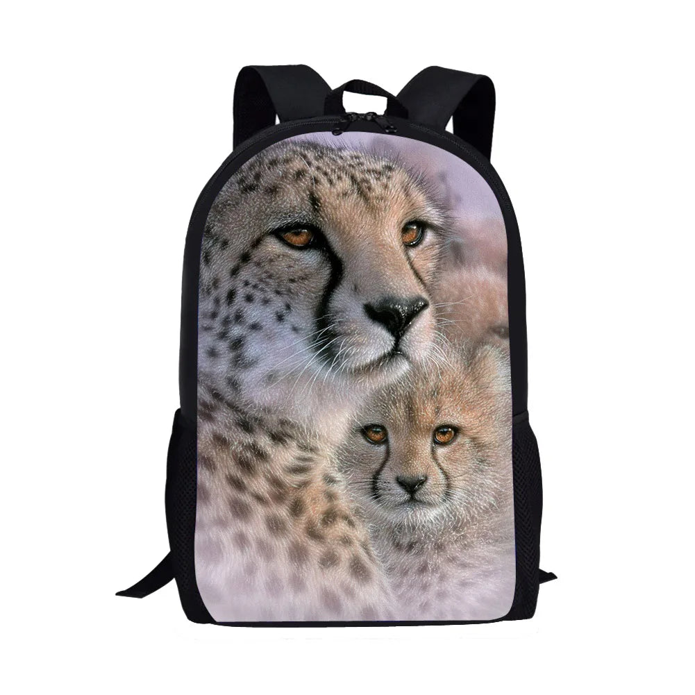 Leopard Print School Bag for Teenage Boys Girls Back Pack Backpack