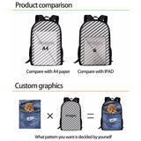 Martial Arts Printing Backpack for Teenages School Supplies 3D Laptop mochila