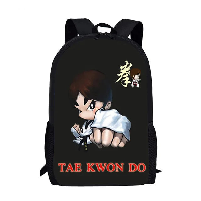 3D Karate/Taekwondo Kids Backpack JUDO Printing School Bags For Boys Girls