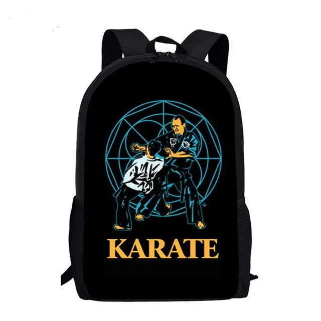 3D Karate/Taekwondo Kids Backpack JUDO Printing School Bags For Boys Girls