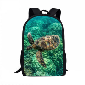 Sea Turtle Pattern 3D Print School Bags for Boys