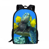 Sea Turtle Pattern 3D Print School Bags for Boys