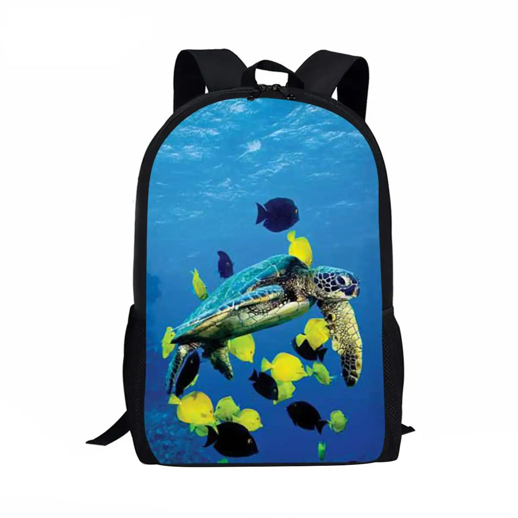 Sea Turtle Pattern 3D Print School Bags for Boys