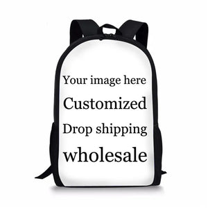 Shark Print School Bag for Teenager Boys Girls Unique 3d Children Kids Book Bag