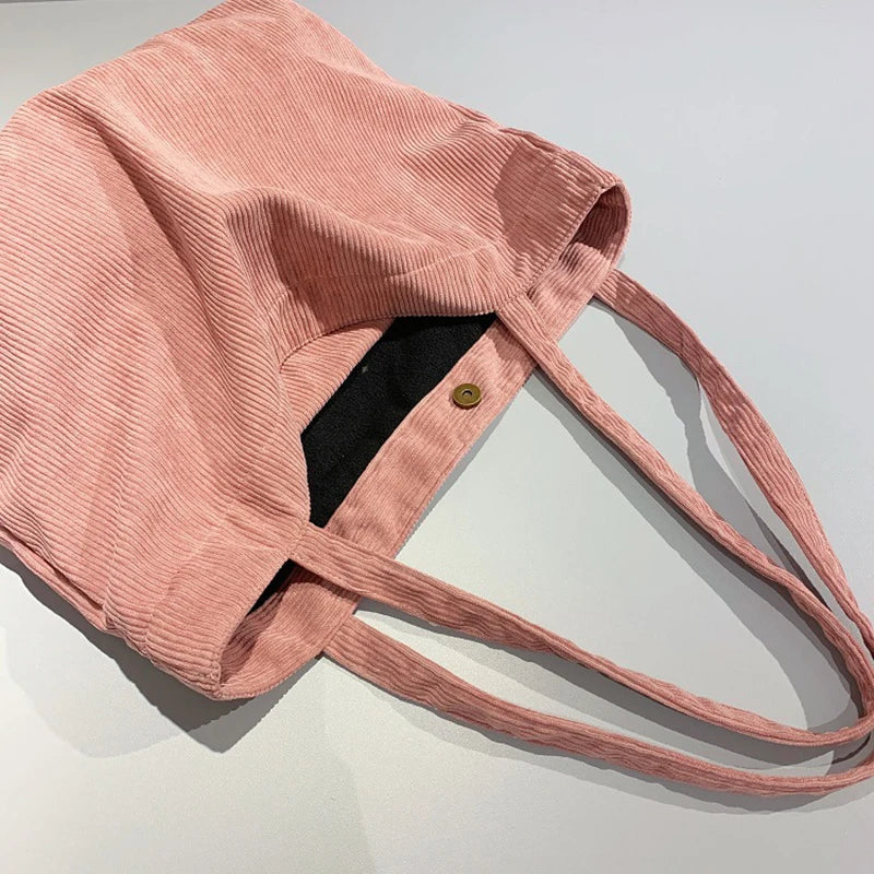 Women's Corduroy Shoulder Bag Large Capacity Tote