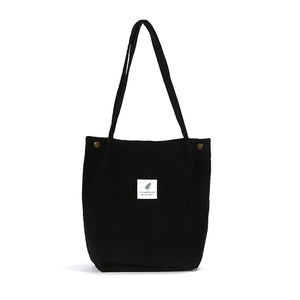 Corduroy Girl School Bag Vintage Women Shoulder Handbag Purse