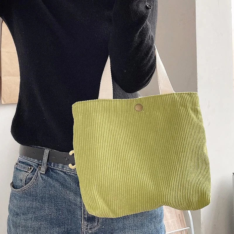 Corduroy Mini Hand Bag Small Square Portable Handbags Women Casual Shopping