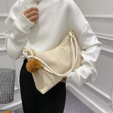 Corduroy Shoulder Bag Women Underarm Bag Large Capacity Tote Shopping Bag