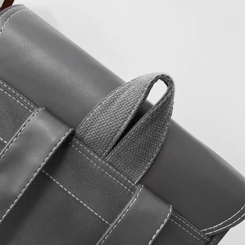 Leather Couple's Backpack Laptop Bag Large Capacity Travel Bag