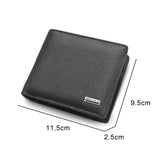Men's Cow Leather Wallet Slim Small Short Business Purse
