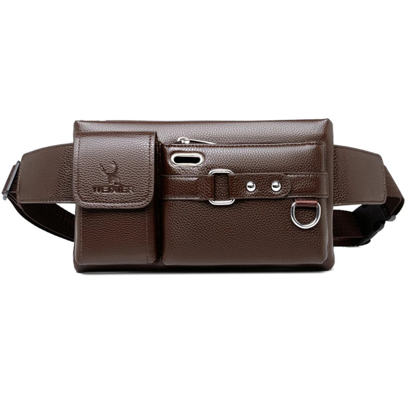 Men's Vintage Leather Waist Bag Fanny Pack
