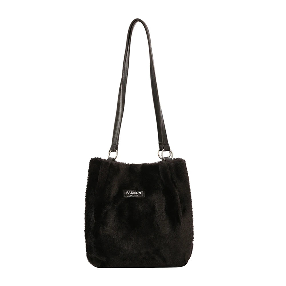 Cow Print Crossbody Bag Plush Lady Satchel Totes for Women