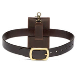 Cowhide Leather Waist Bag Retro 7-inch Phone Vintage Cigarette B