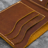 Vintage Crazy Horse Leather Men Wallet - Multi-card Bits Short Purse Money Case
