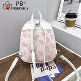 Flower Nylon Travel Backpack for Student School