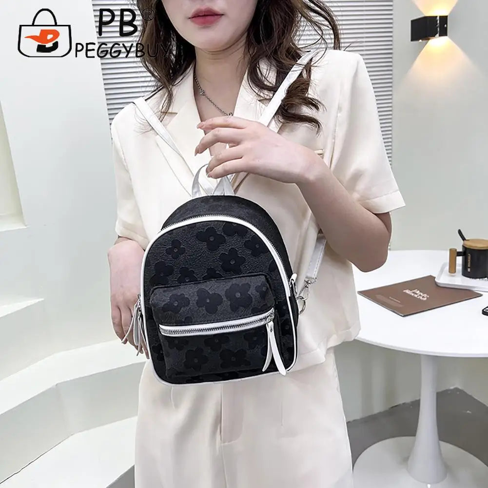 Flower Nylon Travel Backpack for Student School