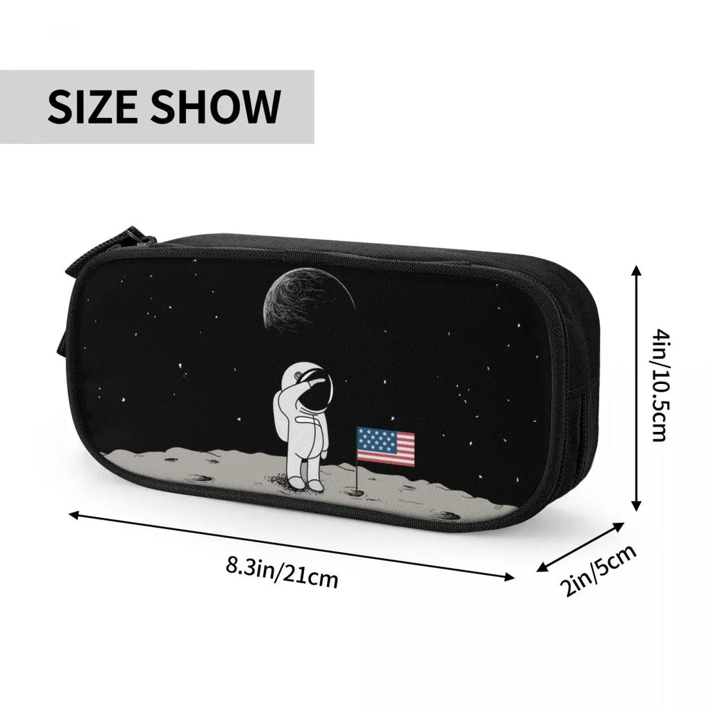 Cartoon Astronaut Print Pen Pencil Case Cover Bag for Students