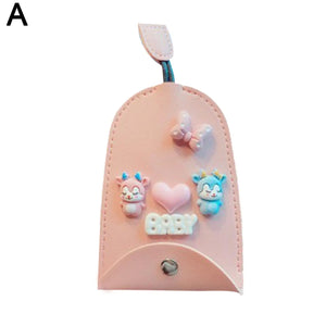 Cartoon Key Bag PU Leather Key Wallet Holder Pouch I0Q3