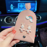 Cartoon Key Bag PU Leather Key Wallet Holder Pouch I0Q3