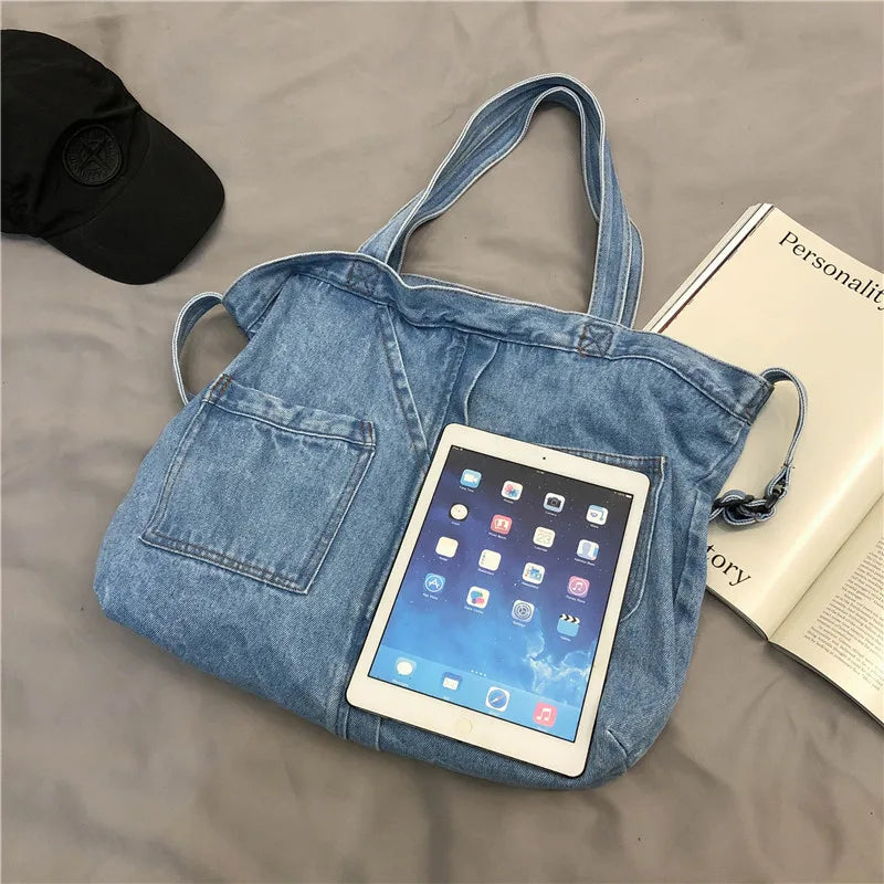 Denim Women Shoulder Bag Large Capacity Messenger Bags