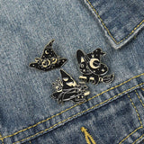 Cat Halloween Witch Pumpkin Shape Pin