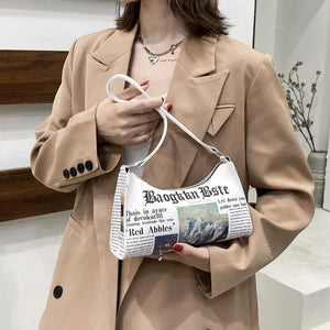 Funny Letter Newspaper Bag Harajuku Crossbody