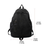 Denim Zipper Backpack Large Capacity Double Shoulder Schoolbag