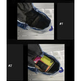 Denim Zipper Backpack Large Capacity Double Shoulder Schoolbag